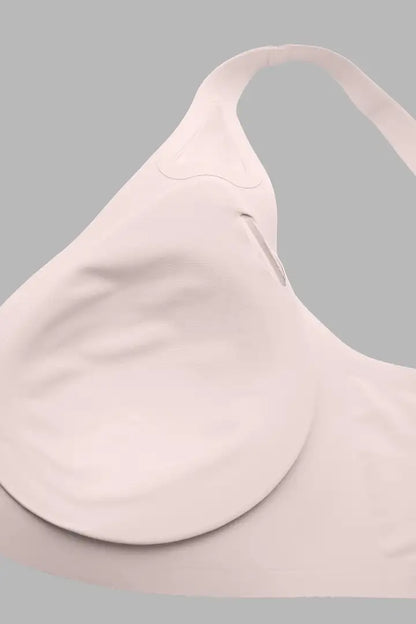 Solid Adjustable Breathable Hollow Out Deep V Neck Sports Bra