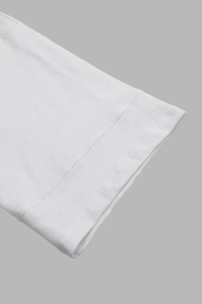 Solid Stitch Detail Round Neck Three Quarter Length Sleeve T-Shirt