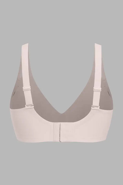 Solid Adjustable Breathable Hollow Out Deep V Neck Sports Bra
